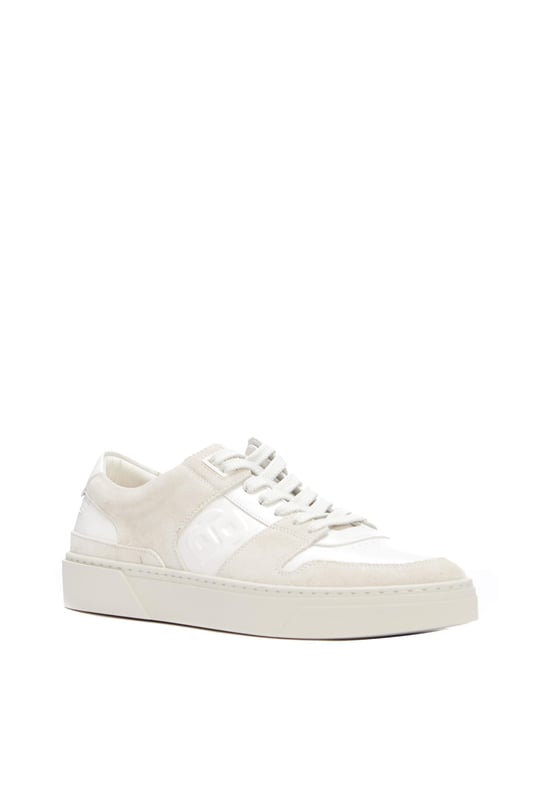 BOSS BOSS Erkek Marka Logolu Bağcıklı Kaydırmaz Tabanlı Günlük Krem-beyaz Sneaker 50517057-110