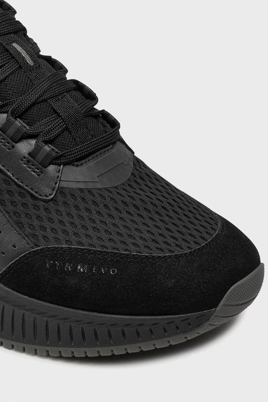 BOSS BOSS Erkek Marka Logolu Bağcıklı Kaydırmaz Tabanlı Günlük Siyah Sneaker 50522908-005