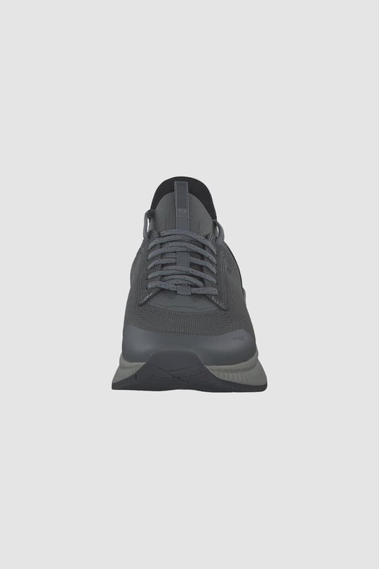 BOSS BOSS Erkek Marka Logolu Bağcıklı Kaydırmaz Tabanlı Günlük Gri Sneaker 50523113-026