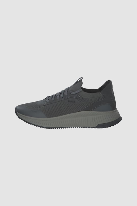 BOSS BOSS Erkek Marka Logolu Bağcıklı Kaydırmaz Tabanlı Günlük Gri Sneaker 50523113-026