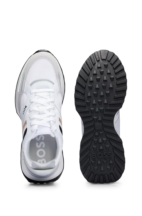BOSS BOSS Erkek Marka Logolu Bağcıklı Kaydırmaz Tabanlı Günlük Beyaz Sneaker 50498280-100