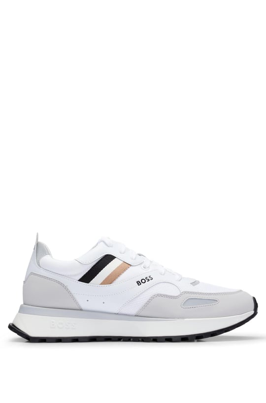 BOSS BOSS Erkek Marka Logolu Bağcıklı Kaydırmaz Tabanlı Günlük Beyaz Sneaker 50498280-100