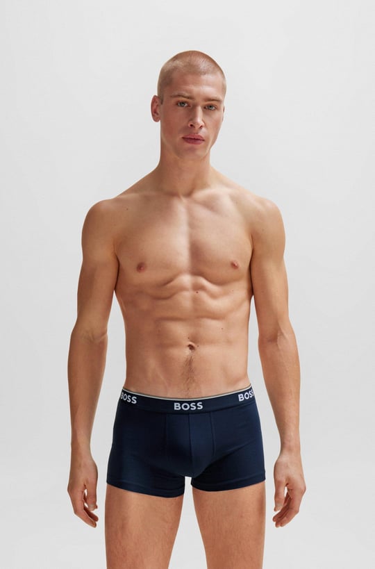BOSS BOSS Erkek Marka Logolu Beli Lastikli Lacivert Boxer 50475274-480