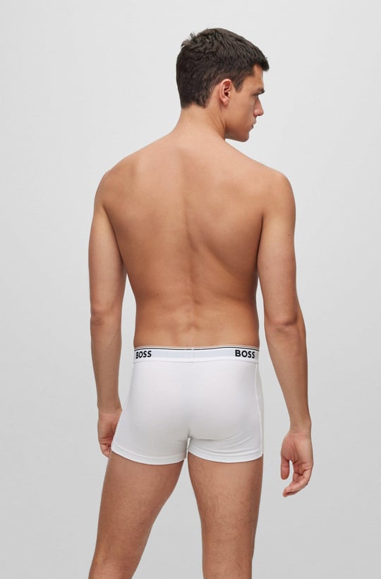 BOSS BOSS Erkek Marka Logolu Beli Lastikli Beyaz Boxer 50475274-100