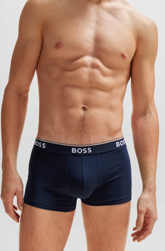 BOSS BOSS Erkek Marka Logolu Beli Lastikli Lacivert Boxer 50475274-480