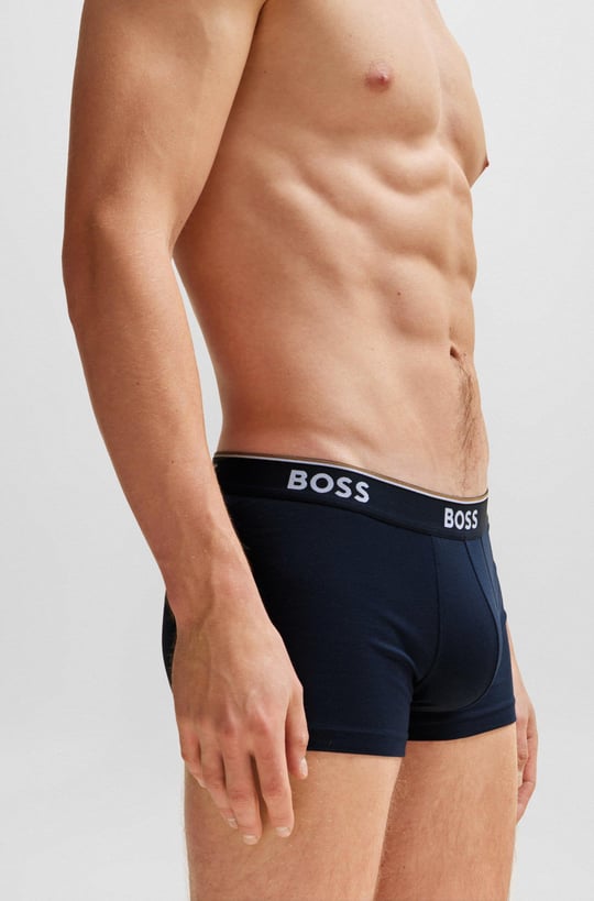 BOSS BOSS Erkek Marka Logolu Beli Lastikli Lacivert Boxer 50475274-480
