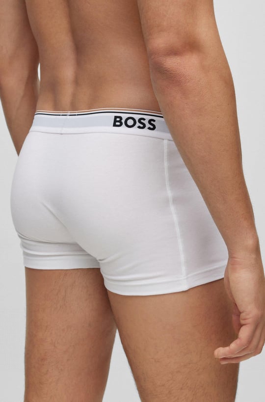 BOSS BOSS Erkek Marka Logolu Beli Lastikli Beyaz Boxer 50475274-100
