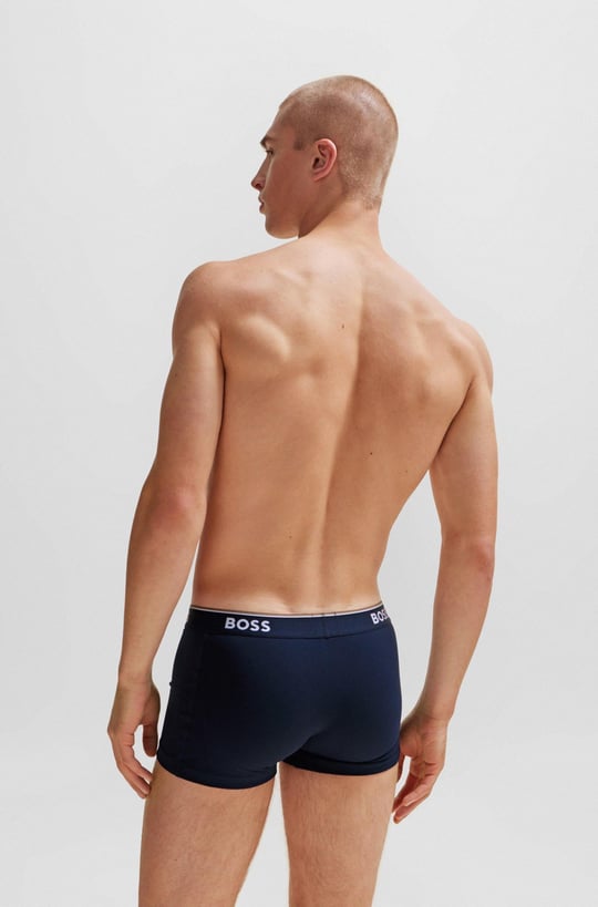 BOSS BOSS Erkek Marka Logolu Beli Lastikli Lacivert Boxer 50475274-480