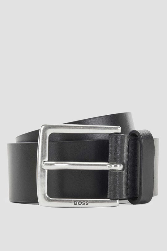 BOSS  BOSS Erkek Marka Logolu Deri Günlük Kullanım Siyah Kemer 50475296-001