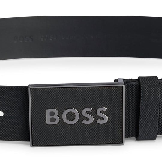 BOSS BOSS Erkek Marka Logolu Deri Günlük Kullanım Siyah1 Kemer 50471333-003