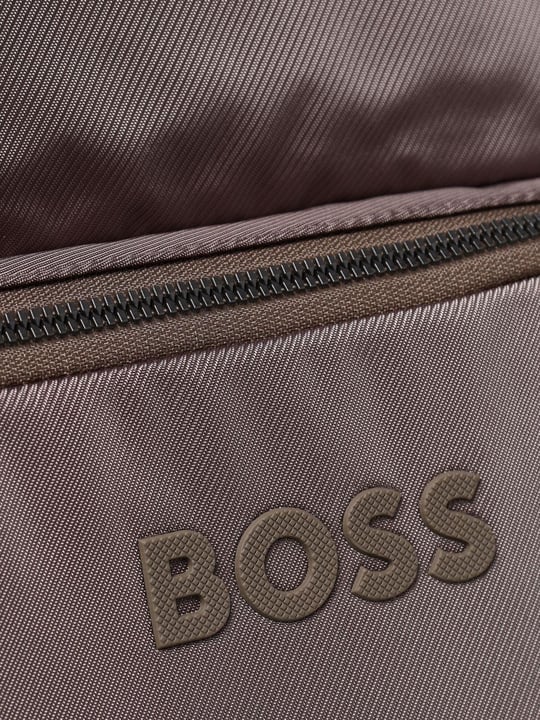 BOSS BOSS Erkek Marka Logolu İki Bölmeli Sırt Askılı Bej Sırt Çantası 50511918-376