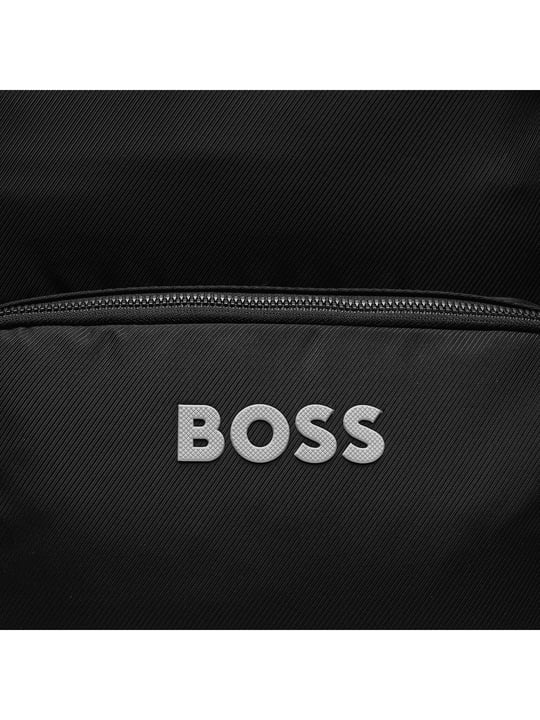 BOSS BOSS Erkek Marka Logolu İki Bölmeli Sırt Askılı Siyah Sırt Çantası 50511918-001