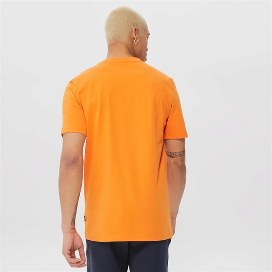 BOSS BOSS Erkek Marka Logolu Kısa Kol Yuvarlak Yaka Turuncu T-Shirt 50486200-815