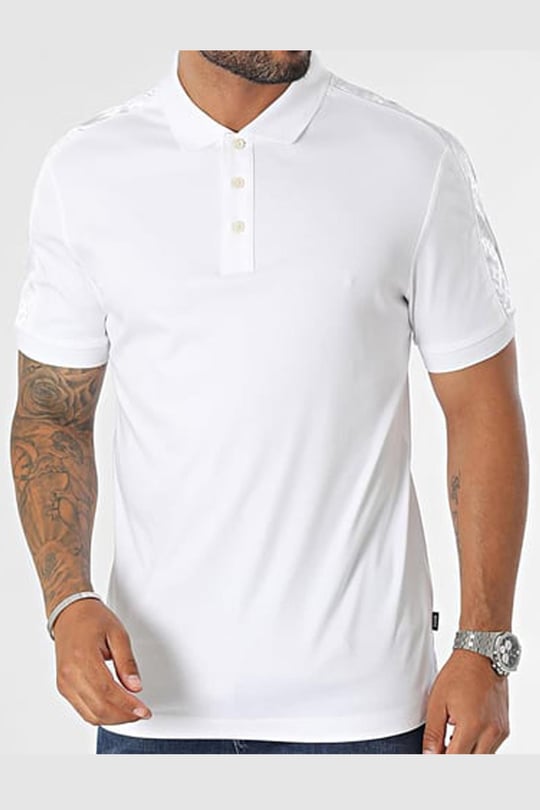 BOSS BOSS Erkek Marka Logolu Kısa Kollu Polo Yaka Slim Beyaz Polo Yaka T-Shirt 50494073-100