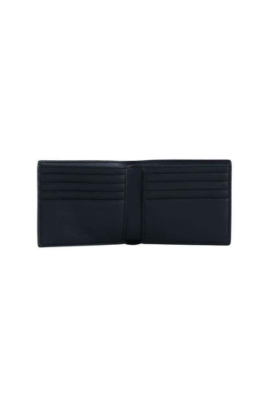 BOSS  BOSS Erkek Metalik Logo Etiketli Dikiş Detaylı Lacivert Cüzdan 50552881-405