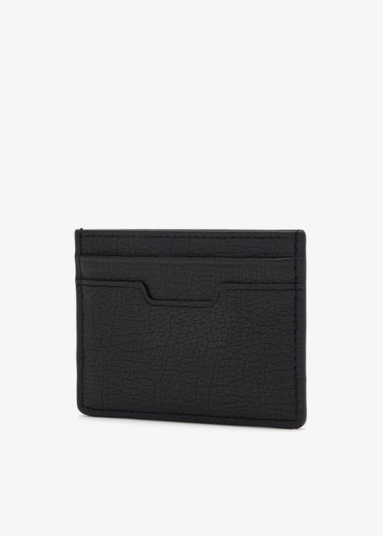 BOSS  BOSS Erkek Metalik Logo Kabartmalı Hakiki Deri Siyah Kartlık 50563650-001