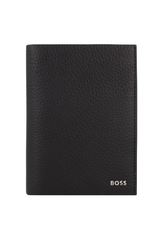 BOSS  BOSS Erkek Metalik Logo Kabartmalı Ekstra Kart Bölmeli Fermuar Cepli Siyah Cüzdan 50548793-001