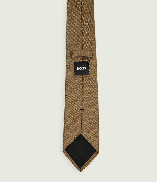 BOSS  BOSS Erkek Mikro Desenli %100 İpek Bej Kravat 50555956-252