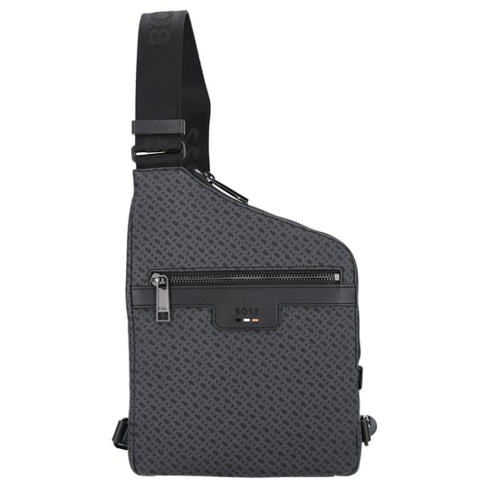 BOSS  BOSS Erkek Monogram Logo Detaylı Fermuarlı Ayarlanabilir Askılı Gri Bel Çantası 50568381-001