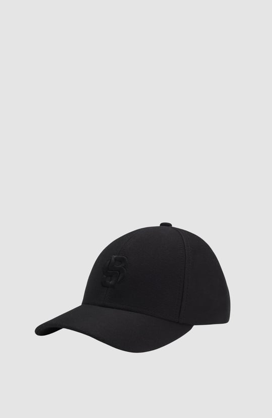 BOSS  BOSS Erkek Monogram Logo İşlemeli Pamuklu Siyah Şapka 50566252-001