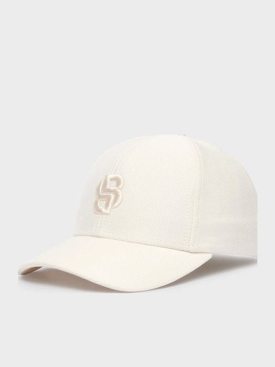 BOSS  BOSS Erkek Monogram Logo İşlemeli Pamuklu Ekru Şapka 50566252-118