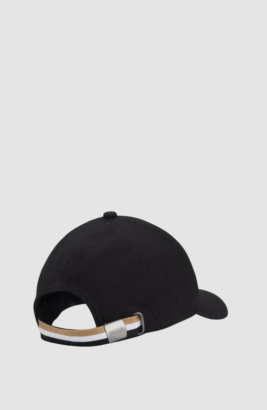BOSS  BOSS Erkek Monogram Logo İşlemeli Pamuklu Siyah Şapka 50566252-001