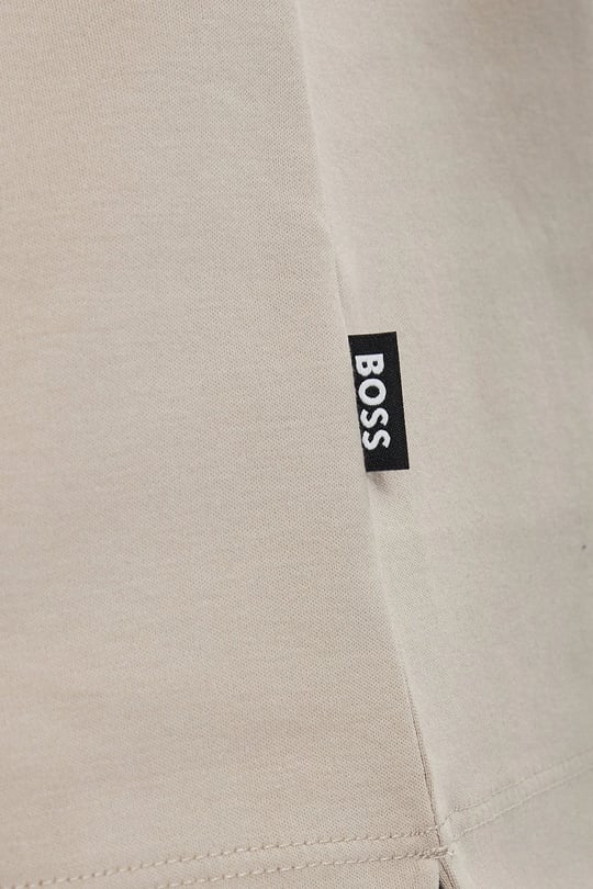 BOSS  BOSS Erkek Monogram Logo Kabartmalı Normal Kalıp Yumuşak Pamuklu Kısa Kollu Bej Polo Yaka T-Shirt 50555829-286