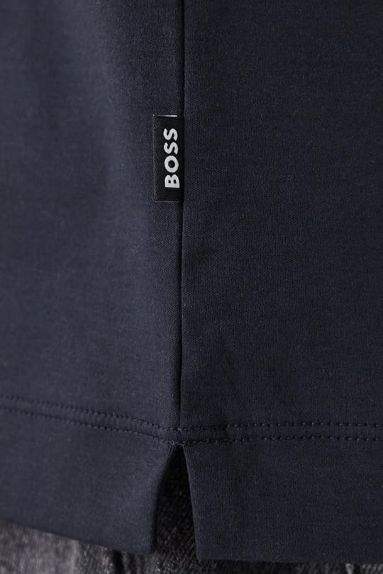 BOSS  BOSS Erkek Monogram Logo Kabartmalı Normal Kalıp Yumuşak Pamuklu Kısa Kollu Lacivert Polo Yaka T-Shirt 50555829-404