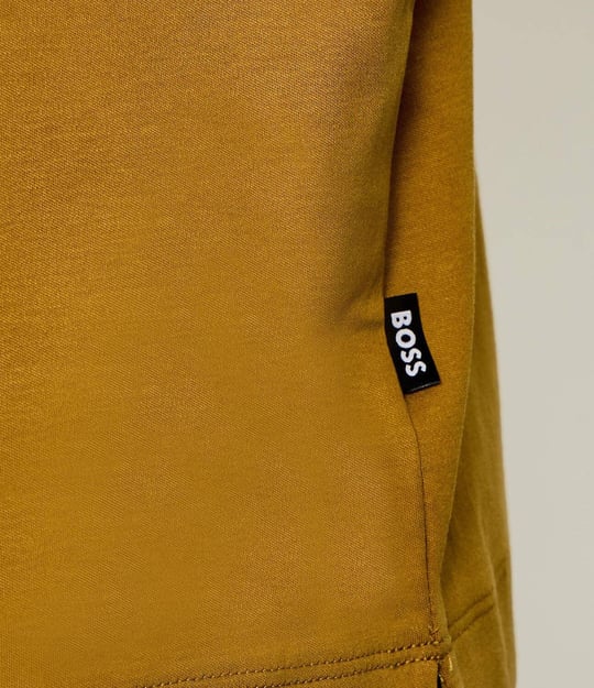 BOSS  BOSS Erkek Monogram Logo Kabartmalı Normal Kalıp Yumuşak Pamuklu Kısa Kollu Sarı Polo Yaka T-Shirt 50555829-714