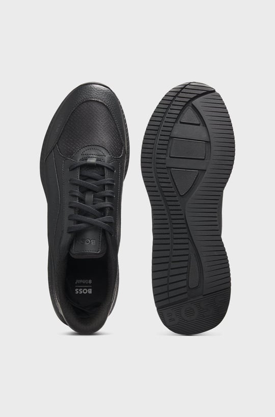 BOSS  BOSS Erkek Monogram Logolu Nefes Alabilen Tasarımlı Siyah Sneaker 50557828-005