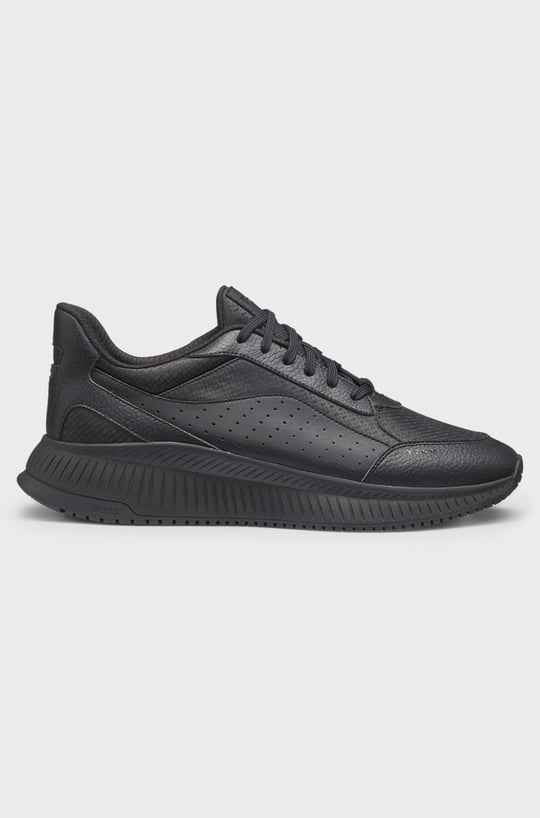 BOSS  BOSS Erkek Monogram Logolu Nefes Alabilen Tasarımlı Siyah Sneaker 50557828-005