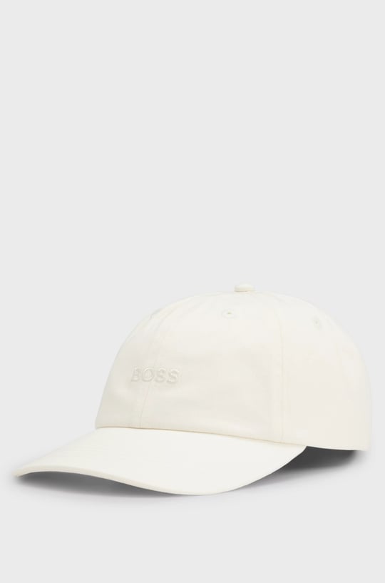 BOSS  BOSS Erkek Nakışlı Logo Desenli Ayarlanabilir Tokalı Pamuklu Krem Şapka 50574494-118