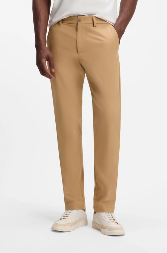 BOSS  BOSS Erkek Normal Bel Daralan Paça Düz Model Cep Detay Açık Kahve Pantolon 50543945-260