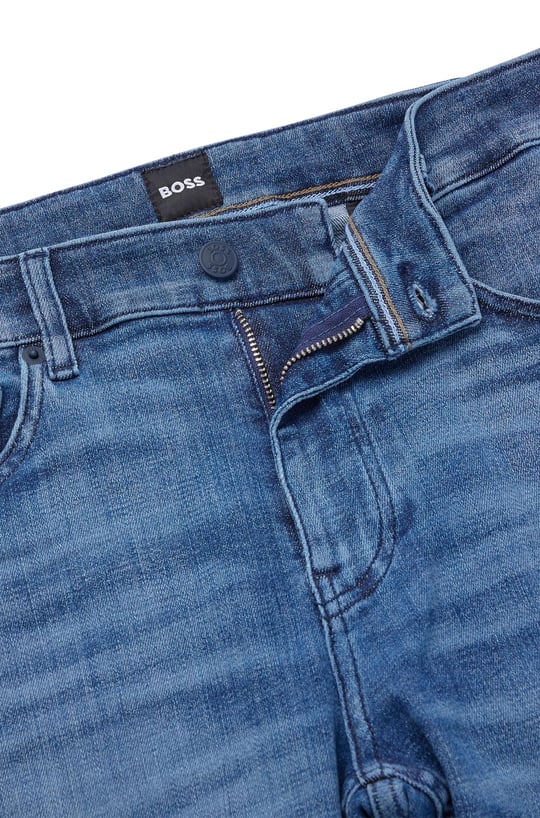 BOSS BOSS Erkek Normal Belli Dar Kesim Düz Paça Lacivert Jeans 50483899-423