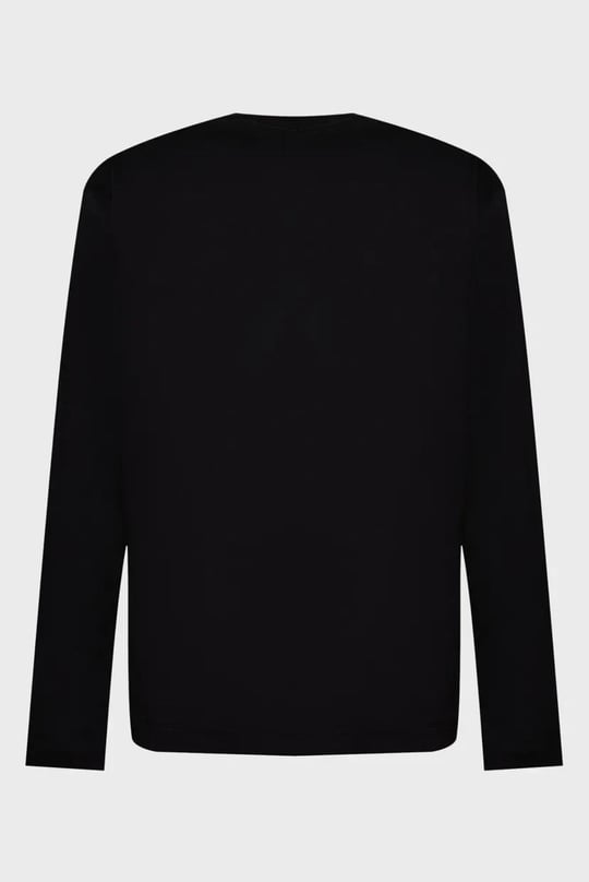 BOSS  BOSS Erkek Normal Kalıp %100 Pamuklu Logo Baskılı Uzun Kollu Siyah Sweatshirt 50555107-001