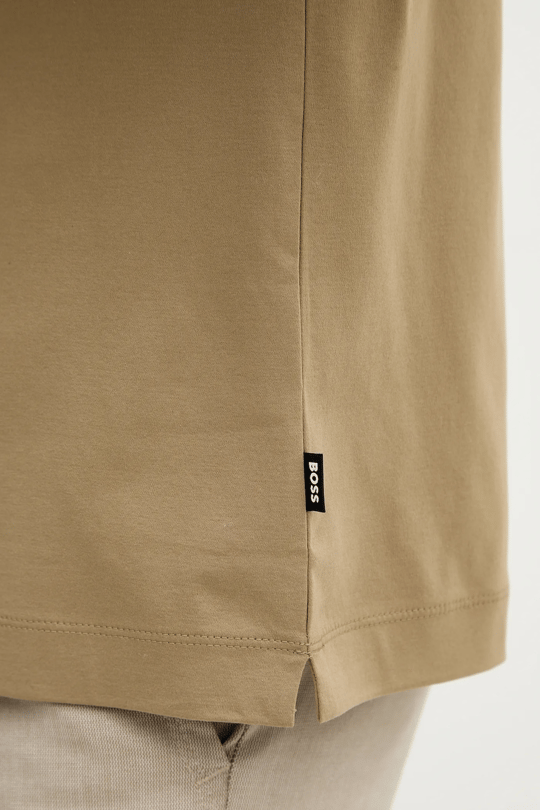 BOSS  BOSS Erkek Normal Kalıp %100 Pamuklu Logo Baskılı Uzun Kollu Haki Sweatshirt 50555107-252