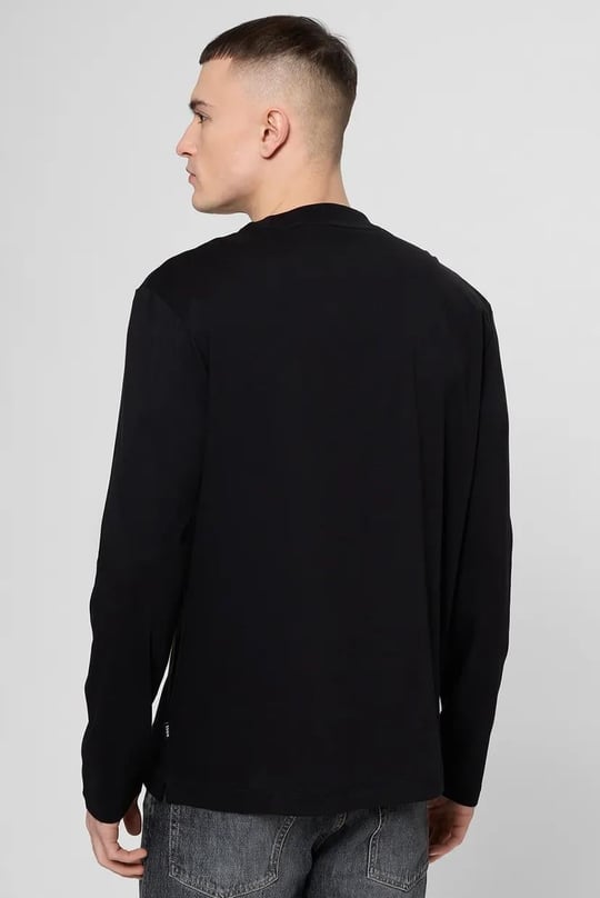 BOSS  BOSS Erkek Normal Kalıp %100 Pamuklu Logo Baskılı Uzun Kollu Siyah Sweatshirt 50555107-001