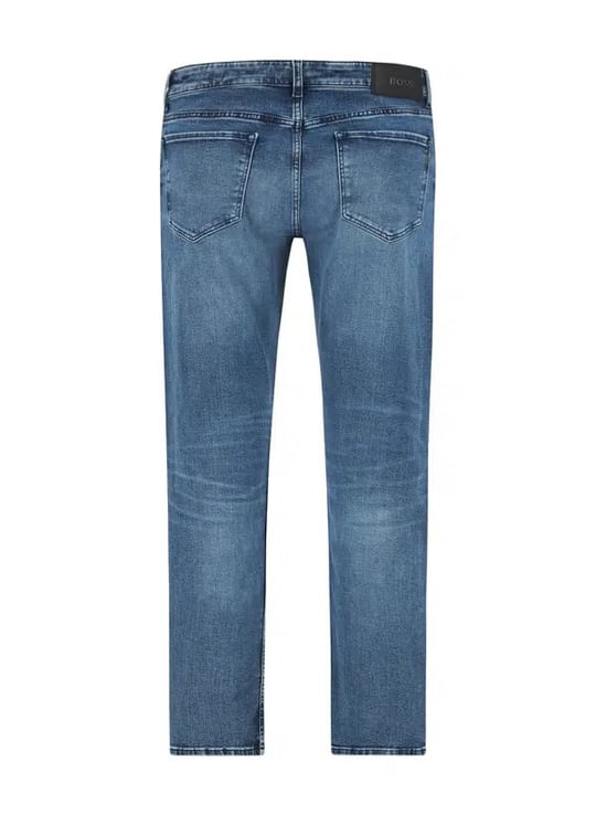 BOSS  BOSS Erkek Normal Kalıp Düz Paça Esnek Denim Mavi Jeans 50564370-444