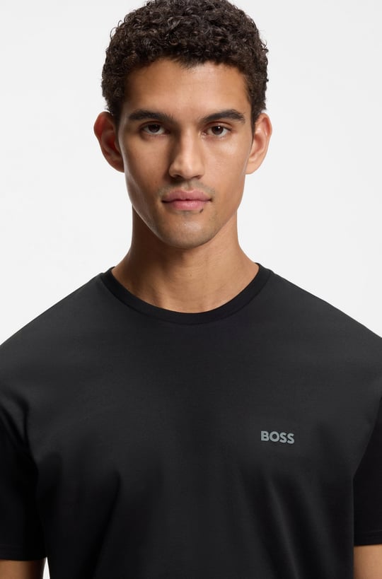 BOSS  BOSS Erkek Normal Kalıp Pamuklu Logo Detaylı Koyu Gri Pijama Takımı 50557174-026