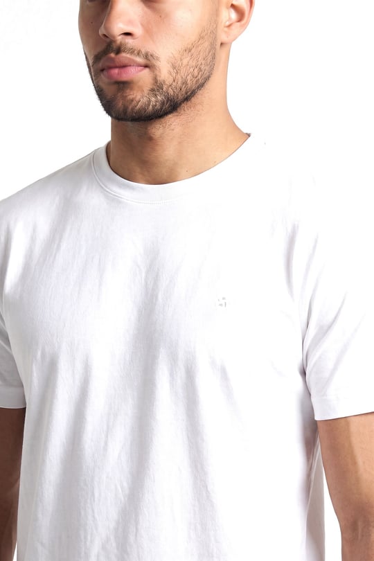 BOSS  BOSS Erkek Normal Kalıp Yuvarlak Yakalı Logo İşlemeli Yuvarlak Yakalı Pamuklu Kısa Kollu Beyaz T-Shirt 50570889-100