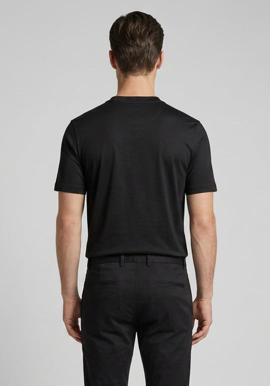 BOSS  BOSS Erkek Normal Kalıp Yuvarlak Yakalı Logo İşlemeli Yuvarlak Yakalı Pamuklu Kısa Kollu Siyah T-Shirt 50570889-001