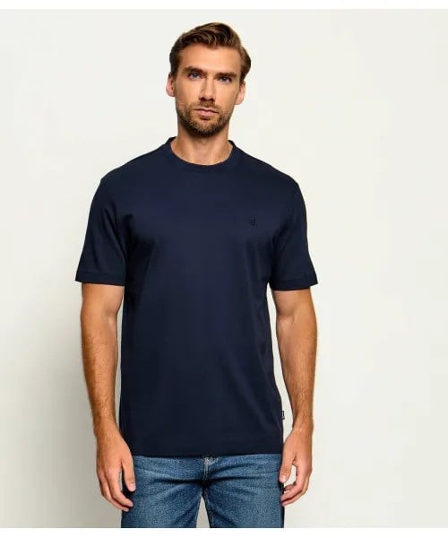 BOSS  BOSS Erkek Normal Kalıp Yuvarlak Yakalı Logo İşlemeli Yuvarlak Yakalı Pamuklu Kısa Kollu Lacivert T-Shirt 50570889-404