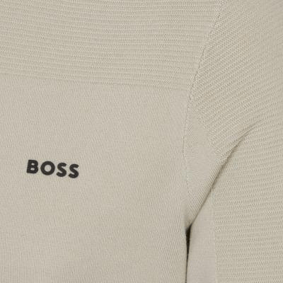 BOSS  BOSS Erkek Normal Kalıp Yuvarlak Yakalı Nefes Alabilen Yün İçerikli Uzun Kollu Bej Kazak 50547507-272