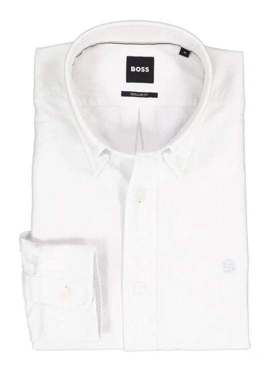 BOSS  BOSS Erkek Normal Kesim Çizgili Pamuklu Logo İşlemeli Uzun Kollu Açık Mavi Gömlek 50566998-499