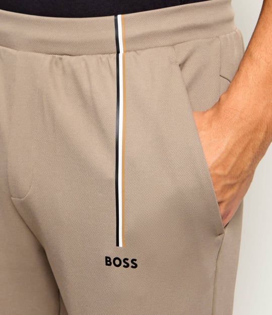 BOSS  BOSS Erkek Normal Kesim Isı Düzenleyici Esnek Gabardin Kumaşlı Bej Eşofman Altı 50563330-334