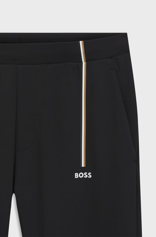 BOSS  BOSS Erkek Normal Kesim Isı Düzenleyici Esnek Gabardin Kumaşlı Siyah Eşofman Altı 50563330-001