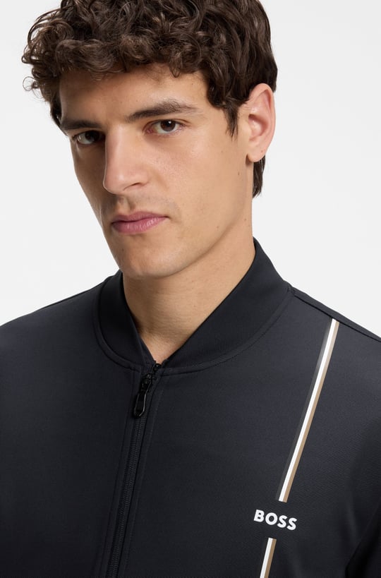 BOSS  BOSS Erkek Normal Kesim Nem Yönetimi Özellikli Esnek Gabardin Kumaşlı Lacivert Sweatshirt 50563352-402