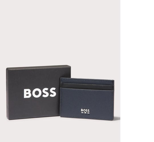 BOSS BOSS Erkek Ön Tarafta Kabartmalı Logo İç Bölmeli Lacivert Kartlık 50536095-405