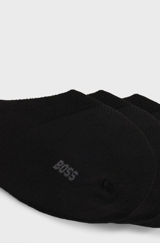 BOSS  BOSS Erkek Pamuklu 3'lü Bilek Altı Siyah Çorap 50541442-001