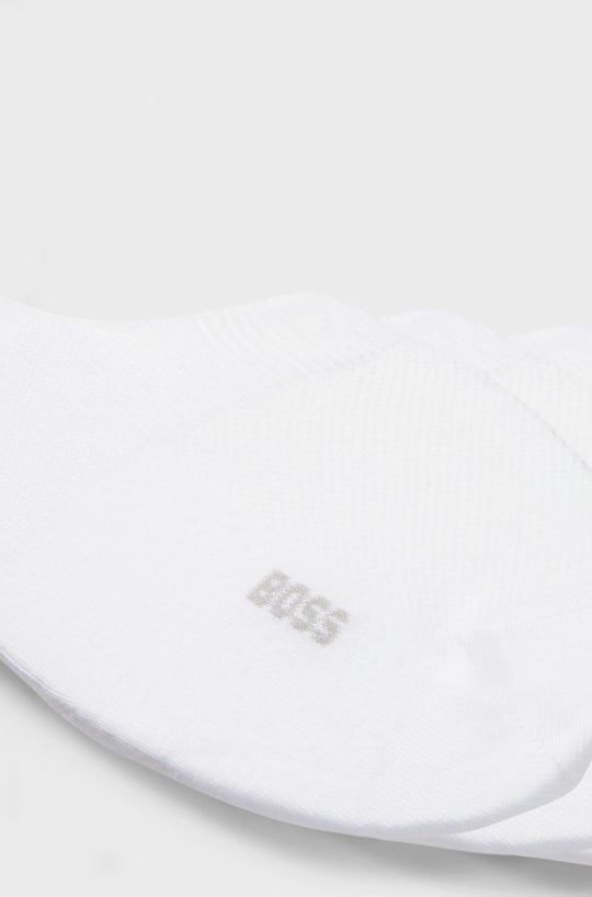 BOSS  BOSS Erkek Pamuklu 3'lü Bilek Altı Beyaz Çorap 50541442-100